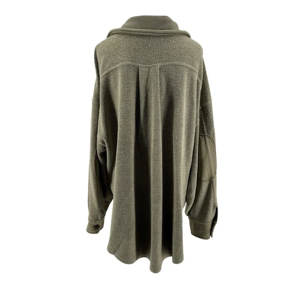Free People Women's Dirty Olive Green Oversized Slouchy Ruby Jacket Size Small